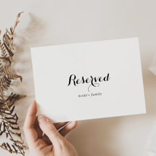 Modern Calligraphy Bröllop Reserved Sign