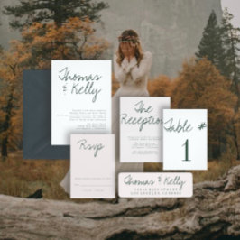 Modern Calligraphy Bröllop Suite Inbjudningar