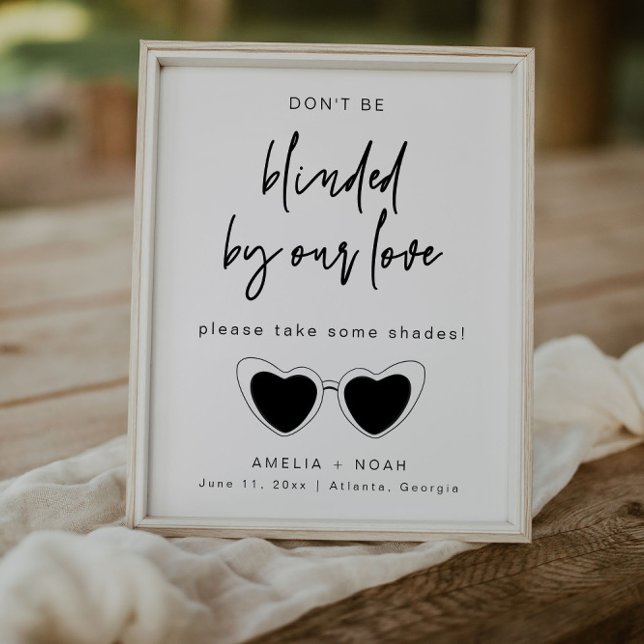 Modern Calligraphy Bröllop Sunglasses Favorittecke Poster (Skapare uppladdad)
