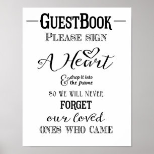 Modern Calligraphy bröllop-tecken Guest bok Poster
