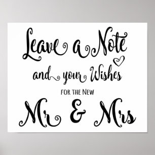 Modern Calligraphy Bröllop-tecken lämnar en anteck Poster
