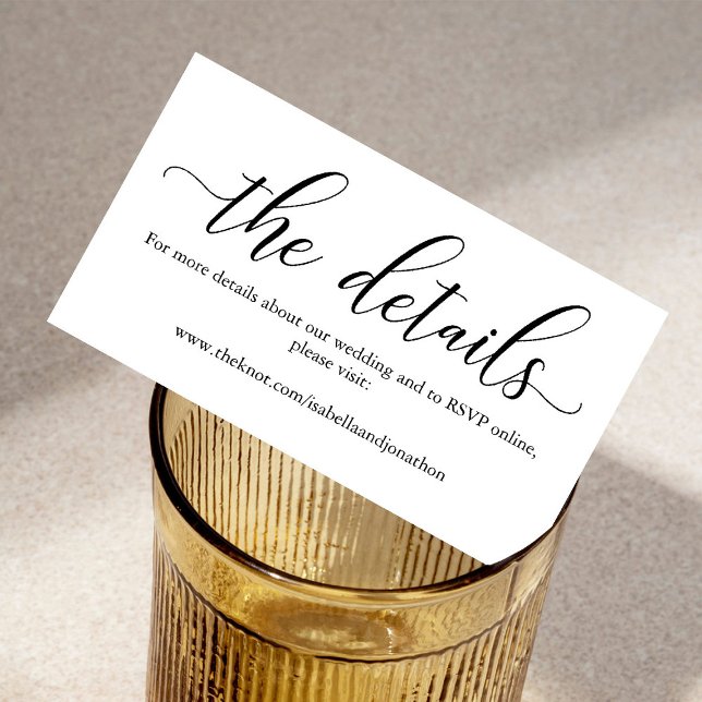 Modern Calligraphy Bröllop-webbplatshölje Tilläggskort (Skapare uppladdad)