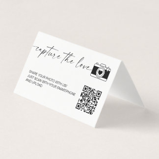 Modern Calligraphy Capture The Love QR code Kort