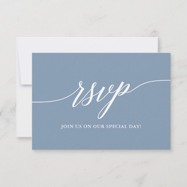 Modern Calligraphy Dusty Blue OSA Kort (Framsida)