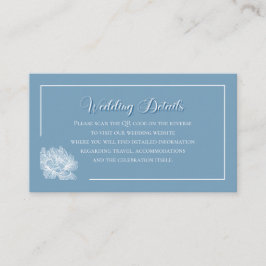 Modern Calligraphy Dusty Blue QR Info Wedding Tilläggskort
