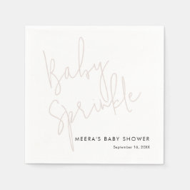 Modern Calligraphy Dusty Rosa Baby Sprinkle Pappersservett