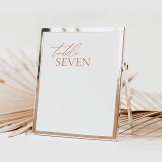 Modern Calligraphy Elegant bröllop Bordsnummer