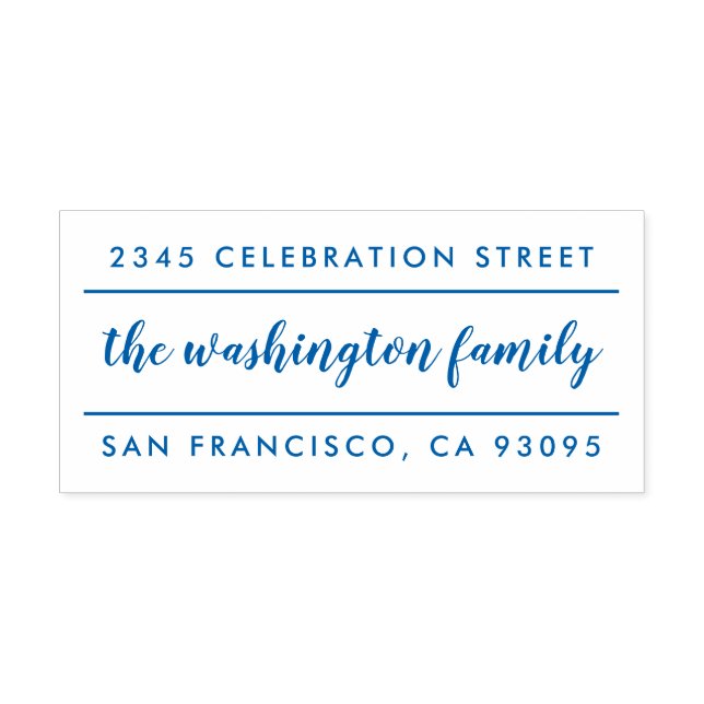 Modern Calligraphy Family Namn Returadress Självfärgande Stämpel (Design)