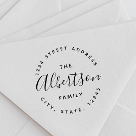 Modern Calligraphy Family Namn Returadress Självfärgande Stämpel