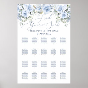 Modern Calligraphy Font DIY färg Dusty Blue Ro Poster