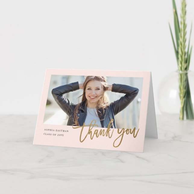 Modern Calligraphy-foto studenten Tack Kort (Framsida)