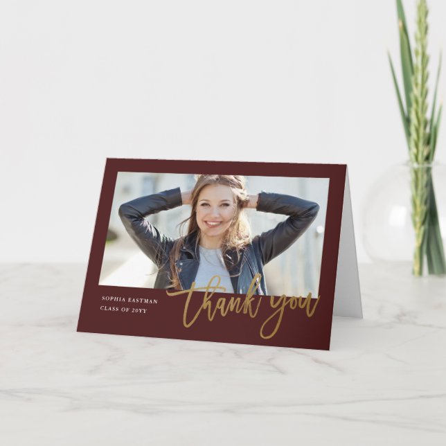 Modern Calligraphy-foto studenten Tack Kort (Framsida)