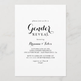 Modern Calligraphy Gender Reveal Party Inbjudningar