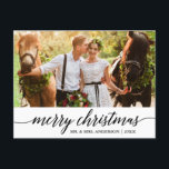 Modern Calligraphy God jul Bröllop Photo Vykort<br><div class="desc">Modern Elegant Calligraphy Script Bröllop Photo Julkort</div>