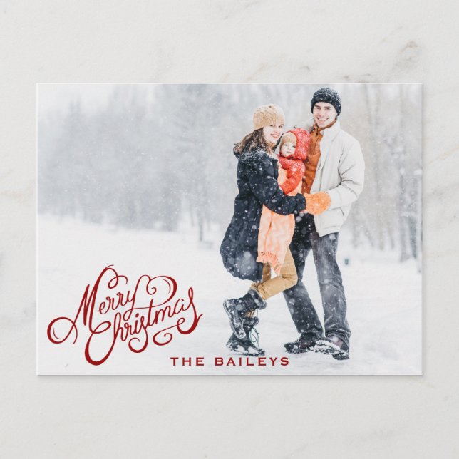 Modern Calligraphy God jul Photos Helg Vykort (Framsida)