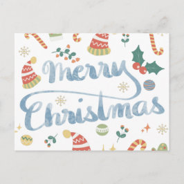 Modern Calligraphy God jul Vykort