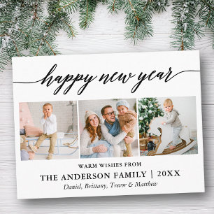 Modern Calligraphy Gott nytt år 3 Photo Vykort