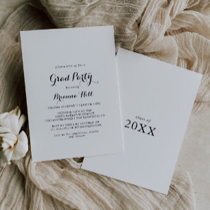 Modern Calligraphy Grad Party Inbjudningar