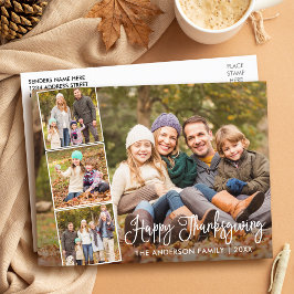 Modern Calligraphy Happy thanksgiving 4 Photo Vykort