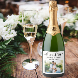 Modern Calligraphy Heart Mr. och Mrs. Bröllop