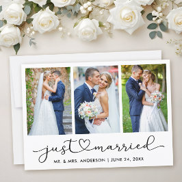 Modern Calligraphy Heart Script 3 Foton Bröllop Meddelande