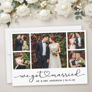 Modern Calligraphy Heart Script 5 Photo Bröllop Meddelande