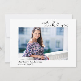 Modern Calligraphy Heart Studenten Photo Tack Kort