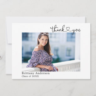 Modern Calligraphy Heart Studenten Photo Tack Kort