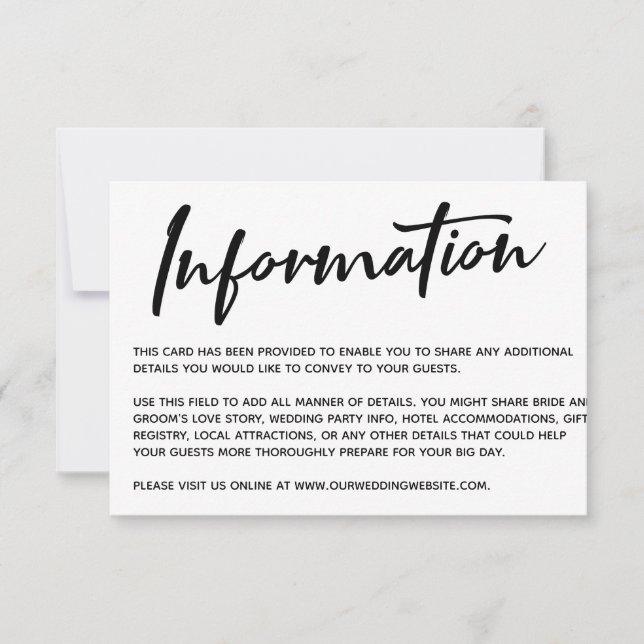 Modern calligraphy Information Guld Stripe Back OSA Kort (Framsida)