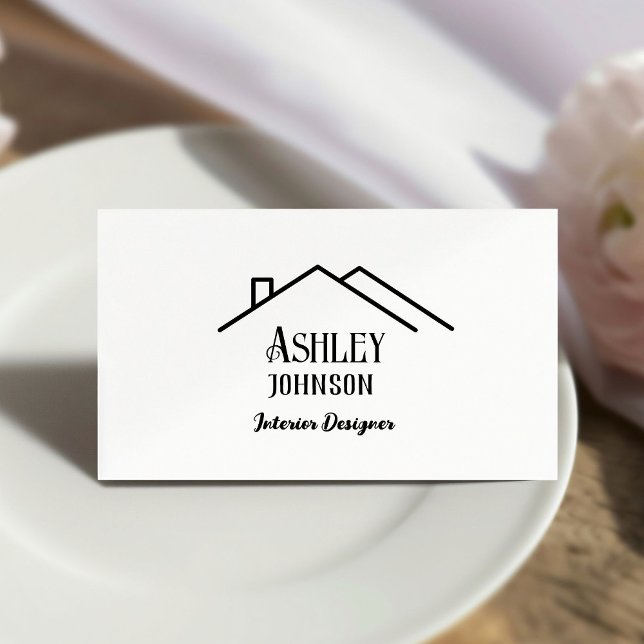 Modern Calligraphy Insida Designer House decor Visitkort (Skapare uppladdad)