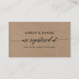 Modern Calligraphy Kraft Bröllop Registry Tilläggskort