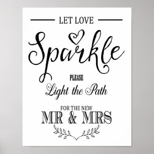 Modern Calligraphy Let kärlek gnistra print Poster