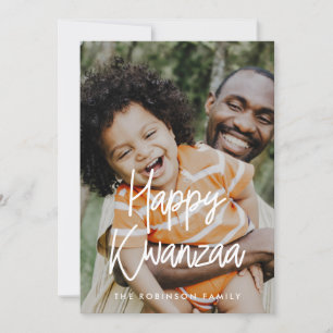 Modern calligraphy Lycklig Kwanzaa-foto Julkort