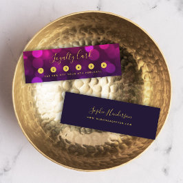 Modern calligraphy Magenta Blue Bokeh Ljus Lojalitetskort