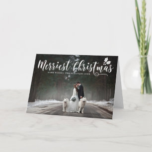 Modern Calligraphy Merriest jul Photo Card Helgkort