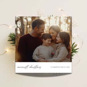 Modern Calligraphy Merriest jul Photo Card Julkort