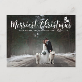 Modern Calligraphy Merriest jul Photo Helg Vykort