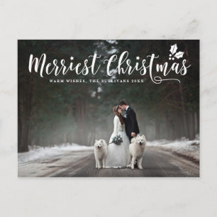 Modern Calligraphy Merriest jul Photo Helg Vykort