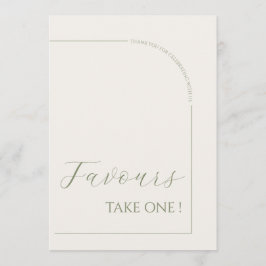 Modern Calligraphy Minimalist Arch Favors Sign Anteckningskort
