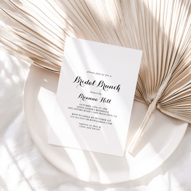 Modern Calligraphy Möhippa Brunch Möhippa Inbjudningar (Skapare uppladdad)