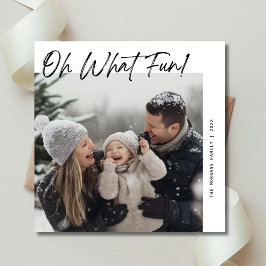 Modern Calligraphy Oh What Roligt Family jul Julkort
