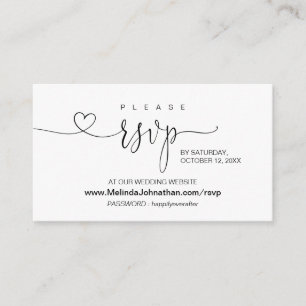 Modern calligraphy Online OSA på Bröllop webbplats Tilläggskort