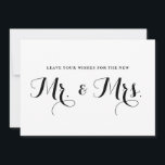 Modern Calligraphy Önskemål för den nya Mr. Och Mr Rådkort<br><div class="desc">Roligt och bröllop platta kort med svart modern kalligrafi. Liknande poster finns tillgängliga. Önskemål för den nye herr.. Och Mrs.</div>