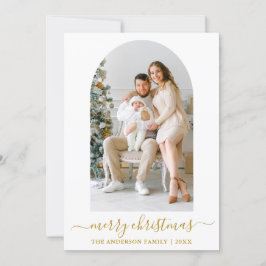 Modern Calligraphy Photo Arch Guld jul Julkort