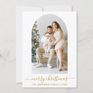 Modern Calligraphy Photo Arch Guld jul Julkort