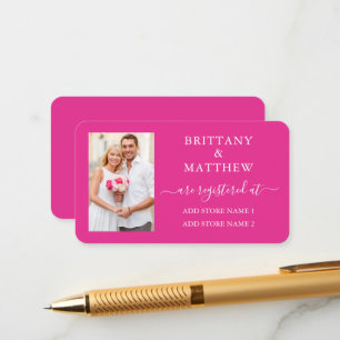 Modern Calligraphy Photo Bröllop Registry Shock ro Tilläggskort