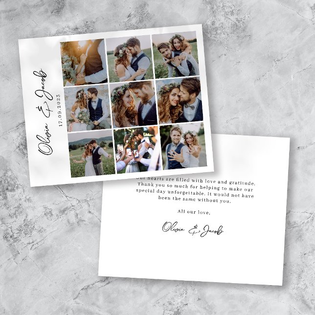 Modern Calligraphy Photo Bröllop Tack Flygblad (Skapare uppladdad)