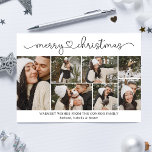 Modern Calligraphy Photo Collage jul<br><div class="desc">Enkel,  vacker och trendig God jul-vykort med fotokollage.</div>