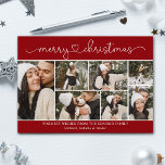 Modern Calligraphy Photo Collage Red jul Kort<br><div class="desc">Enkel,  vacker och trendig God jul-vykort med fotokollage.</div>