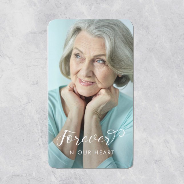 Modern Calligraphy Photo Funeral Memorial Card Visitkort (Skapare uppladdad)